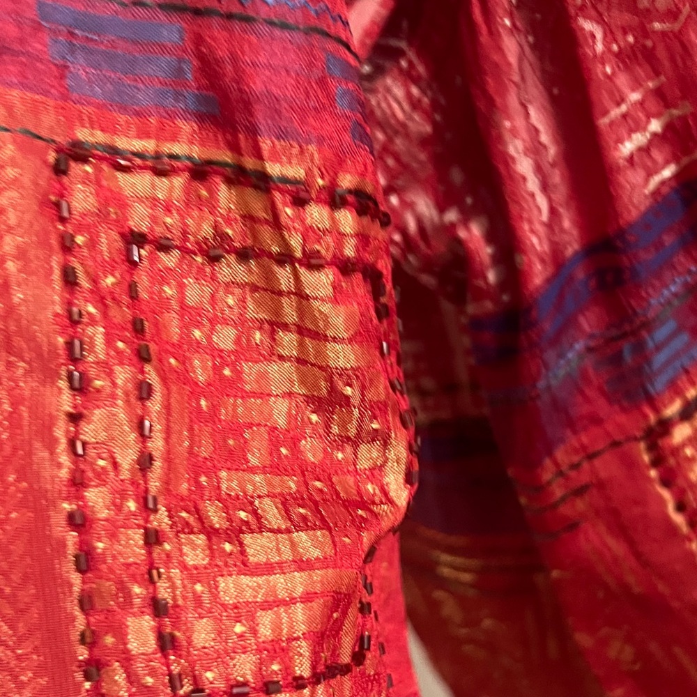 Chico’s patchwork multi-media designed button fro… - image 6